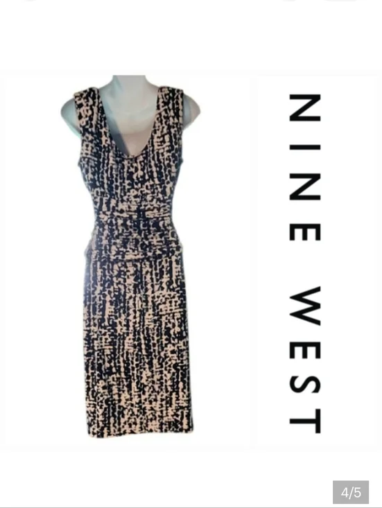 NWT Nine West Black and White Women's Dress ~8 - Picture 5 of 6